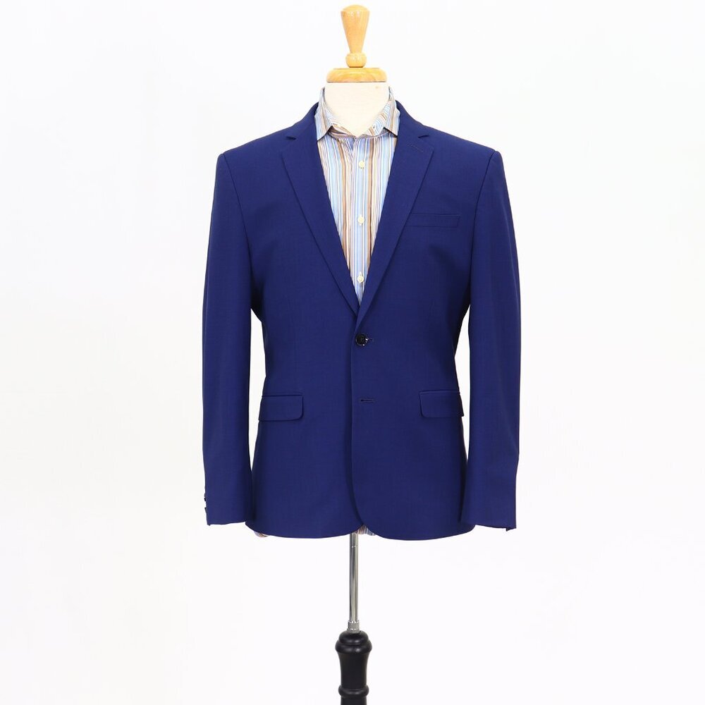 Express 40S Blue Solid 2-Button Sport Coat Blazer Jacket T091